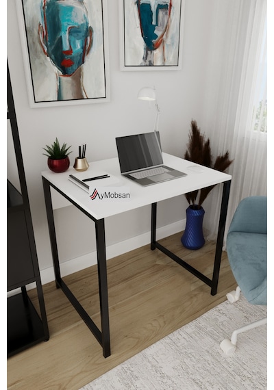 Selin Metal Ayaklı Çalışma Masası Beyaz Suntalam, Siyah Ayak, Modern Ofis & Ev Masası Beyaz Selin Metal Ayaklı Çalışma Masası Beyaz Suntalam, Siyah Ayak, Modern Ofis & Ev Masası Beyaz