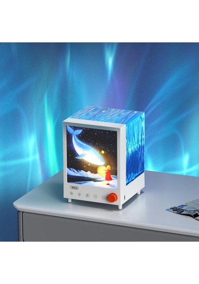 Delux Serisi Hediyelik Lamba Gece Lambası Xo-oz14 Aurora Projeksiyon 1200mah Hoparlör Çok Renkli