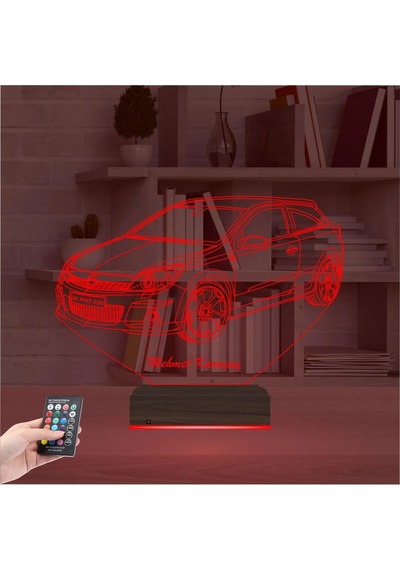 Luvivia Opel Astra Araba Kişiye Özel 3d Lamba - Masa Gece Lambası Şeffaf