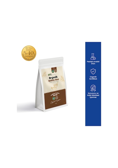 Ots Organik Galeta Unu 400 Gr Organik Sertifikalı, Pestisit Analizli 400 G