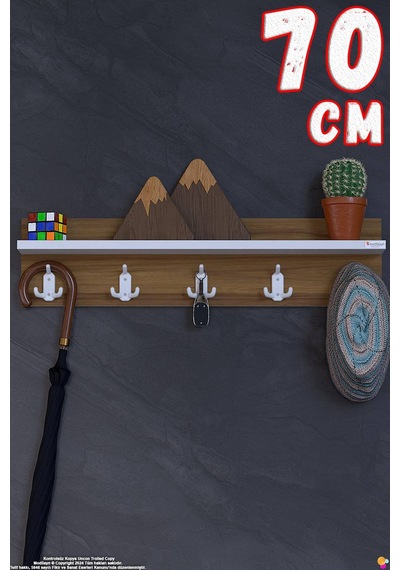 Kedi 15 Kancalı Hol Askısı 3'lü Set 66,4x19 Cm - Şık Tasarım, Çok Amaçlı Düzenleyici Ve Yer Tasarrufu 70 Cm