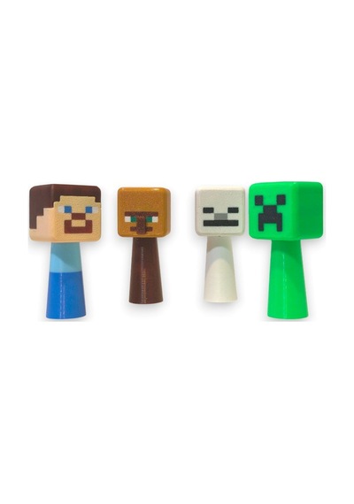 Minecraft Sprunki Figür 4 Adet 7 Cm Steve, Köylü, İskelet, Creeper
