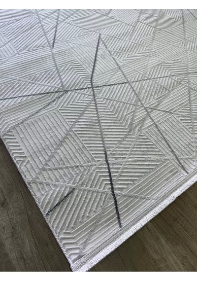 Hoom Rugs Moda 1080 Gri Yün Dokulu Akrilik Antibakteriyel Halı Gri