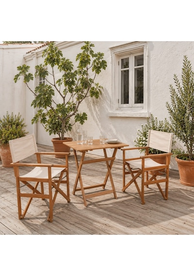 Dekor 2+1 Rejisör Masa Sandalye Seti - Natürel / Bej - 60x80 Cm