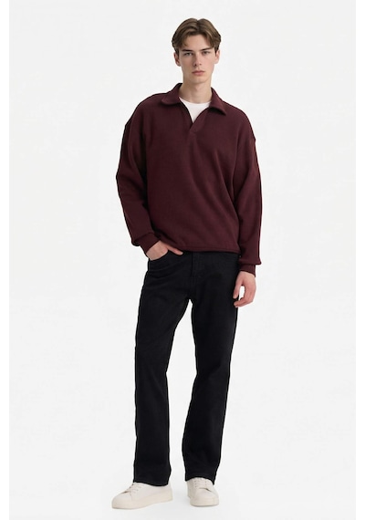 Defacto Boxy Fit Polo Yaka Sweatshirt G6475ax25wnbr230 Bordo-br230