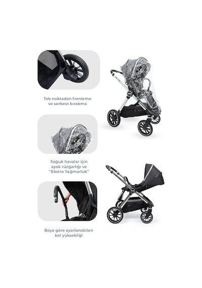 Kanz Explorer Autofold Travel Sistem Bebek Arabası Cole Black