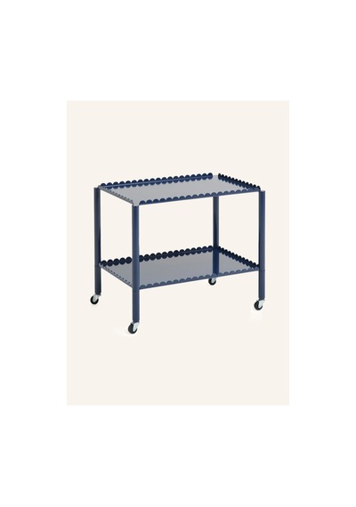 Hay Arcs 2 Katlı Servis Arabası 53 Cm Dekoratif Metal Tasarım Tekerlekli Raflı Servis Tepsileri Çok Renkli