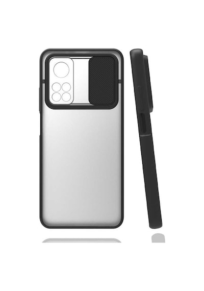 Kilifone - Xiaomi Uyumlu Mi 10t Pro 5g - Kılıf Slayt Sürgülü Arkası Buzlu Lensi Kapak - Siyah