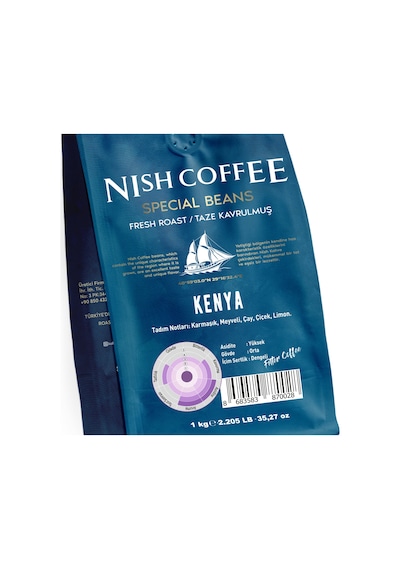 Nish Filtre Kahve Kenya 1 Kg Çekirdek Kahve