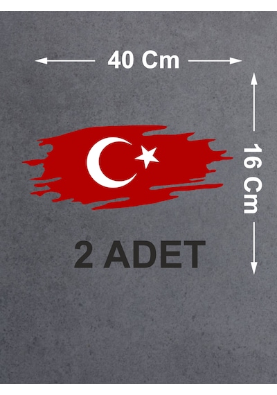 Yırtıklı Tırtıklı Türk Bayrağı, Ayyıldız, Araba Oto Motosiklet Karavan Sticker 02516 40x16 Cm