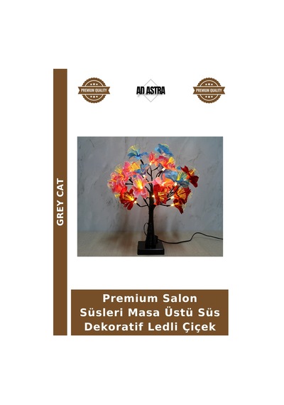 Premium Salon Süsleri Masa Üstü Süs Dekoratif Ledli Çiçek Çok Renkli