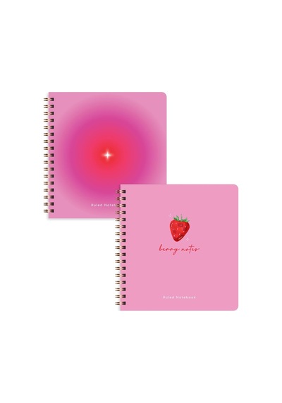 15x16 Spiralli Karton Kapak 2'li Çizgili Not Defter Seti - Aura