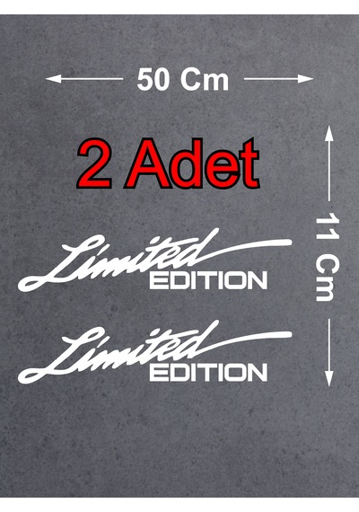 Limited Edition 2 Adet Sticker - Araba Oto Motosiklet Karavan Cam Sticker - 00305 50x11 Cm