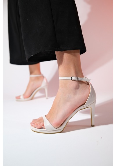 Luvishoes Bern Bej Rugan Kadın Platform Topuklu Abiye Ayakkabı