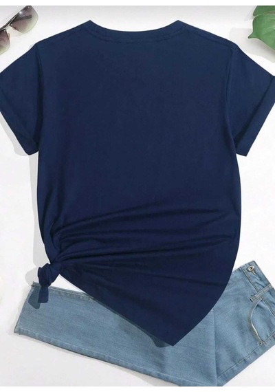 Kozia Outdoors Sevimli Kedi Baskılı Oversize Basic O Yaka Unisex T-shirt Lacivert