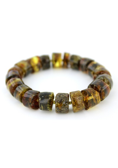Kehribar Bileklik Amorf Tasarım Ambergold Blk23-139 Çok Renkli