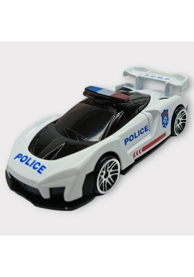 Metal Mini Polis Arabası 8 Cm - Polis - 4 Siyah