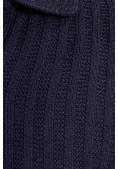 Tudors Erkek Standart Fit Normal Kesim Polo Yaka Lacivert Kazak-46285