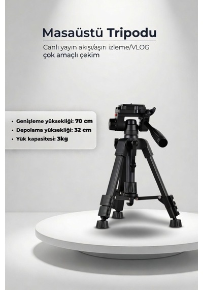 70 Cm Profesyonel Telefon Kamera Tutucu Çantalı Tripod Su Terazili 3 Ayaklı Tripod
