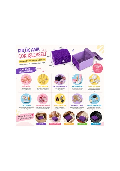 Doğal Bambu Takı Kutusu 9x9x5,5 Cm Midi Boy Dekoratif Çok Amaçlı Takı, Hediye Kutusu