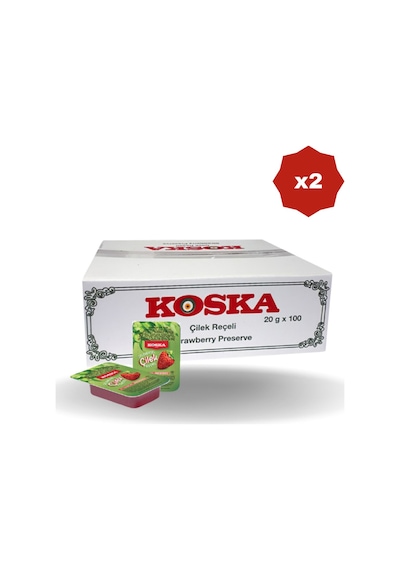 Piknik Çilek Reçeli 20 Gr 100'lü - 2 Paket