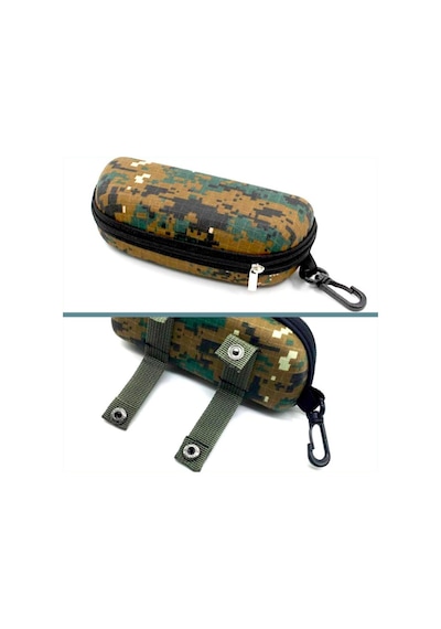 Omeniv Kamuflaj Camo Gözlük Kabı Kılıfı Kutusu Kemer Karabiner