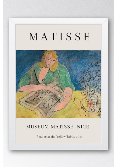 Henri Matisse Reader At The Yellow Table Çerçeveli Tablo - Eklektik Tarz Duvar Dekoru