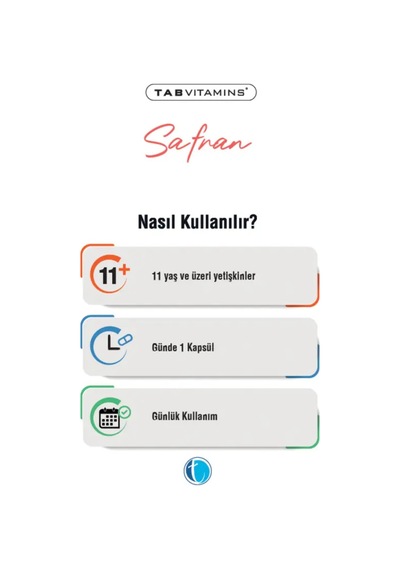 Tabvitamins Safran 50 Mg 30 Kapsül Tanışma Paketi Shaker Hediyeli