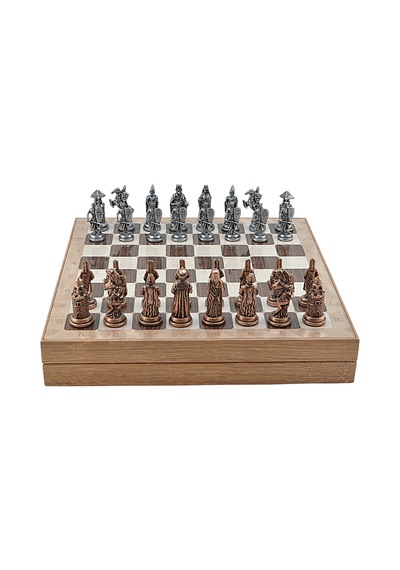 Gifthome Büyük Boy Metal Osmanlı-bizans Satranç Tk. Antik Ve Rustik Desenli Sandıklı Mdf Tahtası 36x36 Cm.