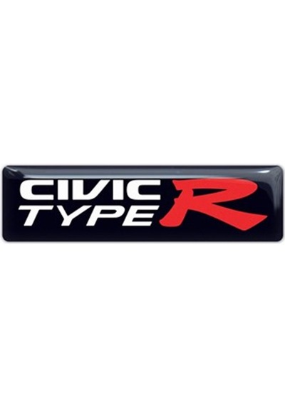 Civic Typer Racing Siyah 3D Sticker 2 Adet