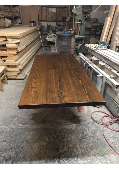 Düz Kenar Doğal Kütük Masa Tablası 150x80.cm Çok Renkli