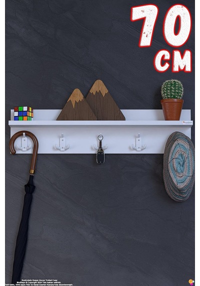 Kedi 15 Kancalı Hol Askısı 3'lü Set 66,4x19 Cm - Şık Tasarım, Çok Amaçlı Düzenleyici Ve Yer Tasarrufu Beyaz