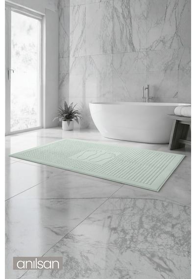 Zivra Mint Yeşili Ayak Havlusu - 70x130cm, 790gr, %100 Pamuk, Spa Ve Otel Banyo Paspası, Günlük Kullanıma Mint Yeşil