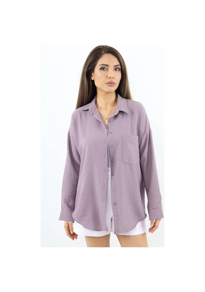Ritnice Kadın Well Violet Keten Gömlek Mor