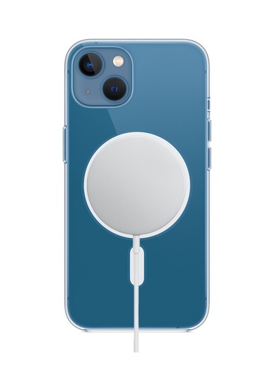 Apple Uyumlu iPhone 13 Magsafe Destekli Şeffaf Kılıf Kablosuz Sarj Ile  Transparan