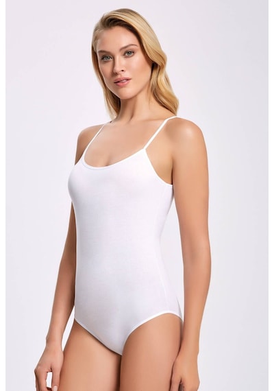 Likralı Çıtçıtlı İp Askılı Kadın Body 3 Adet