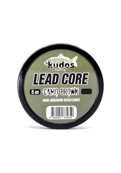 Kudos Lead Core Camo Brown 5m Leader Çeker Lb : 35lb