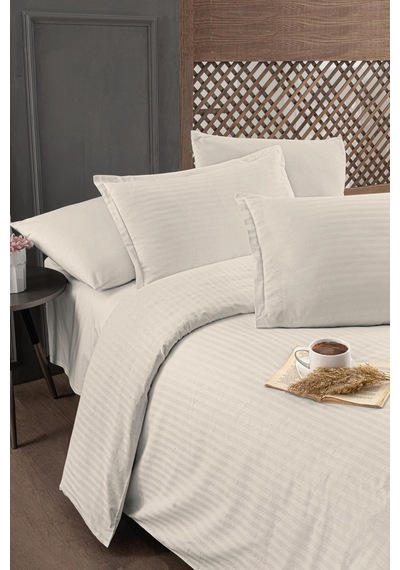 Infinity Ivory Poplin Tek Kişilik Nevresim Takımı