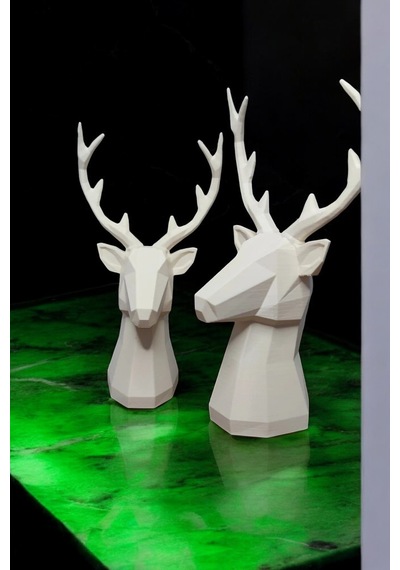 2'li Set Geyik Figürlü Modern Dekoratif Pinterest Biblo 22cm/19cm Dekoratif Geyik, Pinterest