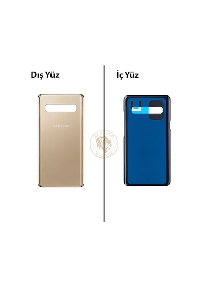 Samsung Galaxy S10 5g Gold Renk Arka Kapak Arka Cam Batarya Kapağı Pil Kapağı Lazer Kesim Back Cover Galaxy S10 5g Uyumlu