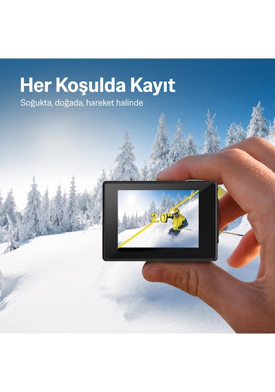 Bix Edge 720p Hd 5mp Su Geçirmez Aksiyon Kamerası Motosiklet Bisiklet Kask Ve Su Altı Kamerası Siyah