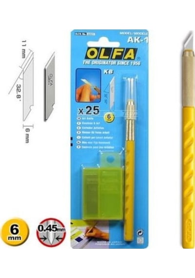 Olfa Ak-1 Kretuar Sanat Bıçağı 25 Yedek