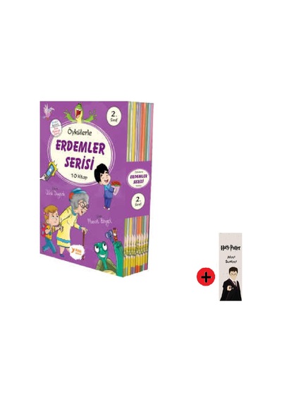 2. Sınıf Hikaye Kitabı Seti Yuva Yayınları Erdemler Serisi + Kişiye Özel İsimli Harry Potter Kitap Ayracı