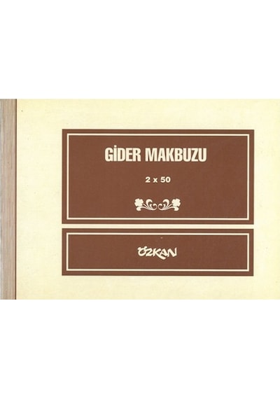 Özkan Gider Makbuzu 2X50 2 Nüsha Karbonsuzdur