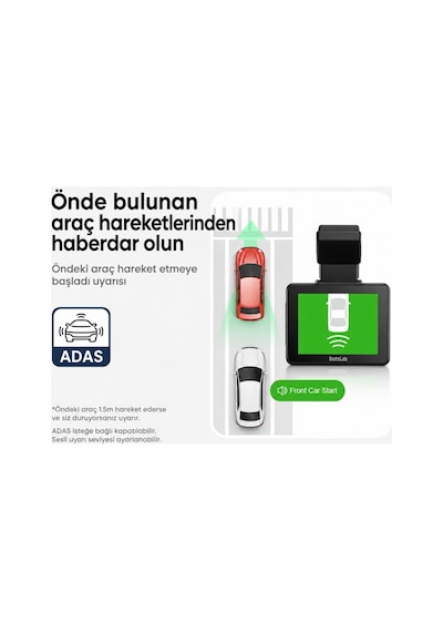 360+ Botslab G500H Pro ADAS Ön 3K QHD -Arka 1080P FHD 150° Açı WiFi+GPS Gece Görüşlü Araç İçi Kamera