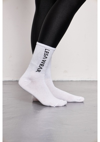 Lesa Wear Pamuk Penye Spor Çorap. Beyaz