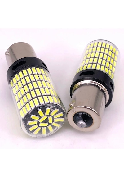 P21w Ba15s 1156 144 Ledli Ultra Parlak Geri Vites Park Ampül Tek Duy Beyaz 2 Adet P21w Ampül