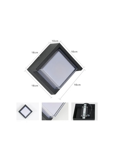 Ucuz Geldi Modern Led Duvar Aplik, 15w, 1500 Lümen, 3200k, Gün Işığı, Ip44, Siyah, Modern Tasarım Led Aplik İç Diğer