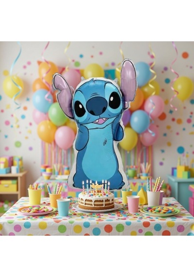 Stitch Folyo Balon 71x59 Cm Büyük Boy Parti Dekoru Çok Renkli
