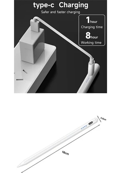 Challenger Beyaz Dokunmatik Kalem Tum Cihazlara Uyumlu Tablet Telefon Icin Cizim Yazı Kalemi Stylus Pen